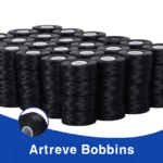 Style L Prewound Sideless With Plastic Core Normal Tenacity Polyester Filament 75D/2 Embroidery Bobbins(144 Bobbins) 135 Yards - Black - Image 3