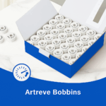 Style M Prewound Paper Sided With Plastic Core 70D/2(60WT) Embroidery Bobbins(144 Bobbins) 240 Yards – White - Image 2