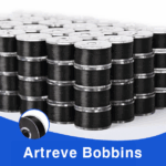 Style A Prewound Plastic Sided 75D/2(60WT) Embroidery Bobbins(144 Bobbins) 115 Yards - Black - Image 4