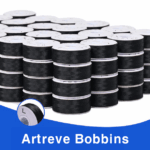 Style L Prewound Paper Sided With Plastic Core 75D/2(60WT) Embroidery Bobbins(144 Bobbins) 124 Yards - Black - Image 4