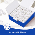 Style L Prewound Paper Sided With Plastic Core 55D/2 Embroidery Bobbins(144 Bobbins) 180 Yards – White - Image 2