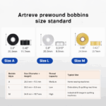 Style M Prewound Paper Sided With Plastic Core Normal Tenacity Polyester Filament 75D/2 Embroidery Bobbins(144 Bobbins) 230 Yards – Black - Image 4
